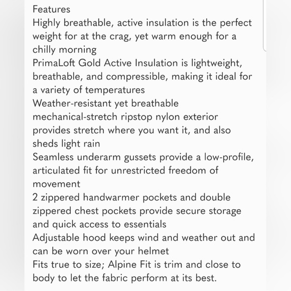 MOUNTAIN HARDWEAR KOR STRATA PRIMOLOFT INSULATION PERFORMANCE JACKET W HOOD XXL - Picture 8 of 8